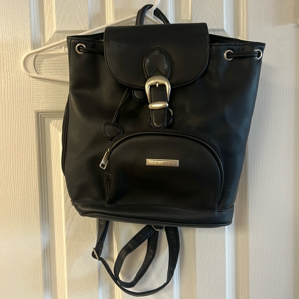 Celite Black Leather Backpack